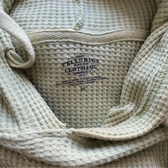 Telluride clothing green waffle knit hoodie - Picture 3 of 6
